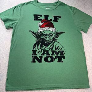 Mad Engine Star Wars Yoda Green Graphic Crew Neck Tagless Tee Men’s XL
